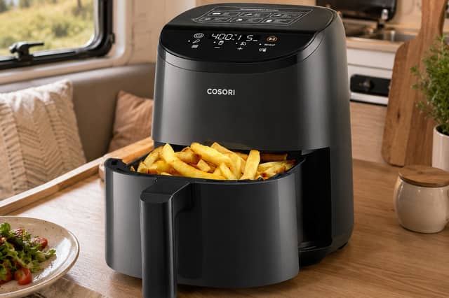 The COSORI Lite 3.8L Air Fryer is designed for compact kitchens, caravans and motorhomes where space is limited.