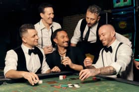 Former Strictly dancers (left to right) Pasha Kovalev, Brendan Cole, Vincent Simone, Ian Waite, and James Jordan  who are featuring in a 30-date Vegas - After Hours tour