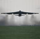 A US Air Force B-52 Stratofortress bomber takes off from RAF Fairford