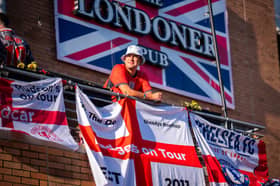 Fans at the Londoner Pub on Mockingbird Lane, Dallas, ahead of England's opening game against Croatia in the FIFA World Cup 2026