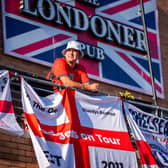 Fans at the Londoner Pub on Mockingbird Lane, Dallas, ahead of England's opening game against Croatia in the FIFA World Cup 2026