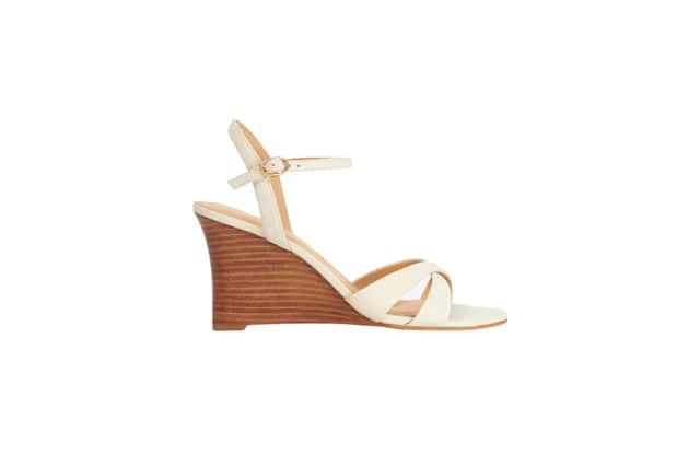 Dune Kalans – Ecru Wedge Sandals in Green