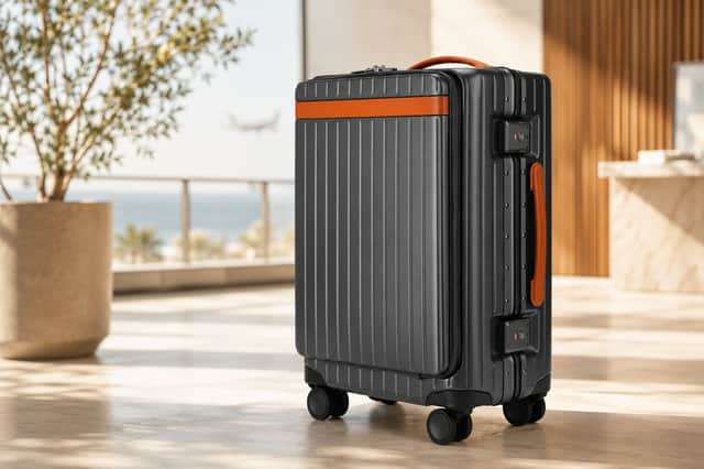 Carl Friedrik's Carry-on X combines premium craftsmanship with thoughtful design, featuring an integrated front pocket for quick access to laptops, passports and travel essentials.