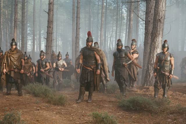 Matt Damon, centre, as Odysseus