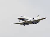 A private jet in the sky