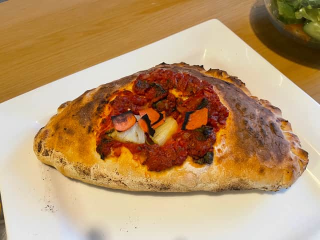 A calzone I made using the Firebloom EP01 Electric Pizza Oven.