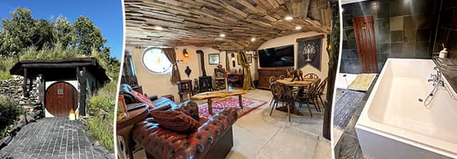Inside one of the cosy underground retreats, complete with curved architecture
