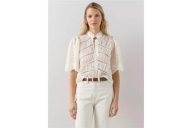 Very Textured Lace Insert Detail Blouse £17.50