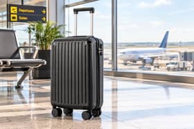 COOLIFE 55x35x20cm hard-shell cabin suitcase with four double spinner wheels