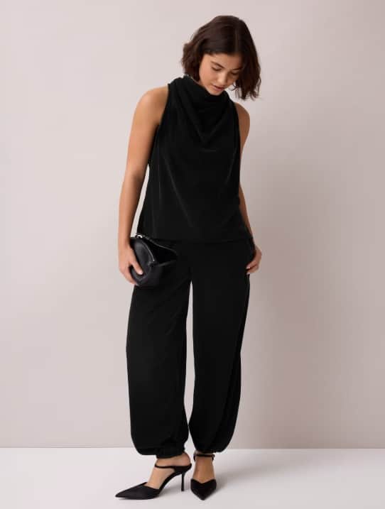 RO&ZO Velvet Elasticated Waist Balloon Trousers at M&S