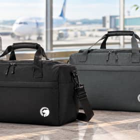 The BAGZY 20-litre travel bag measures 40 x 20 x 25cm and is designed for underseat cabin luggage.