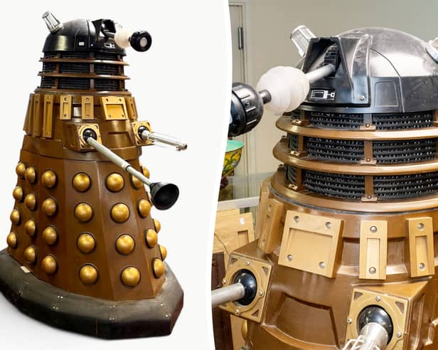 A life-size Dalek signed by Doctor Who stars which is expected to 'exterminate' a £3,000 price tag at auction.