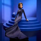 The appearance of the doll pays tribute to the navy, long-sleeved dress Dion wore when she performed Titanic theme song My Heart Will Go On at the Academy Awards in 1998. 