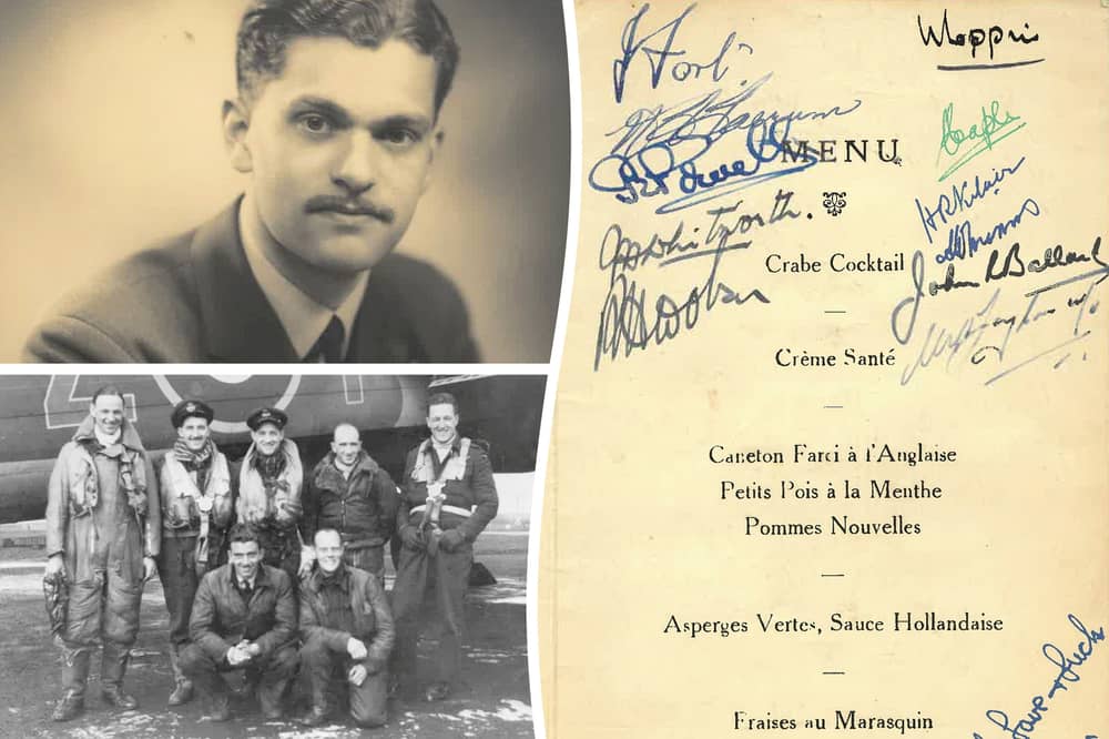Decorated RAF bomb aimer Len Sumpter kept the historic menu from the June 1943 celebration dinner honouring the Dambusters crews.