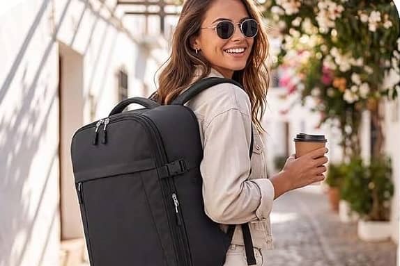 The Xkdoai expandable cabin backpack increases from 24L to 30L to provide extra packing space.