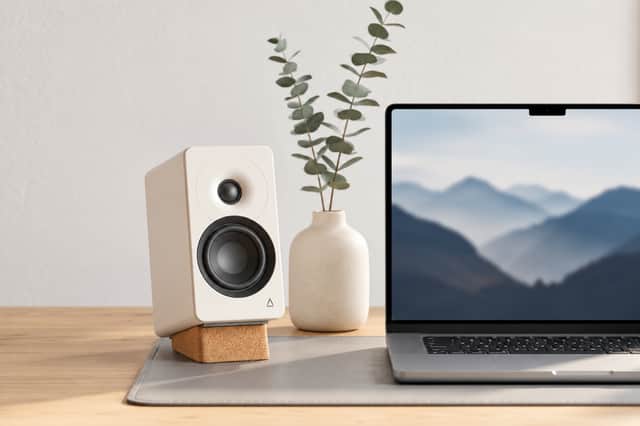 Compact and stylish, they sit well next to a laptop