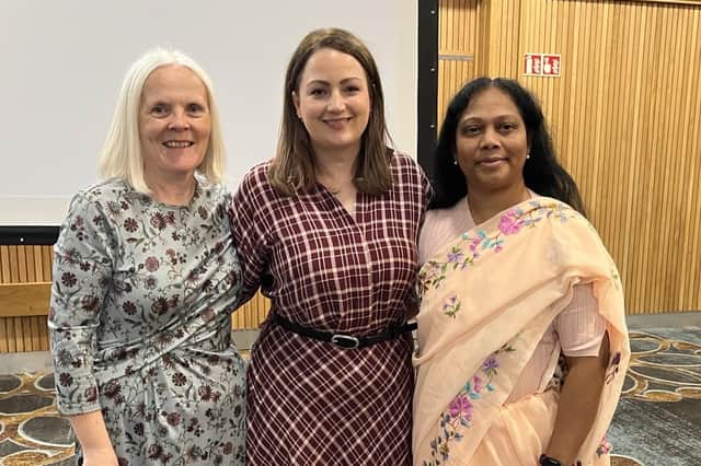 Dr Stephanie Warne, SAS lead Western Trust; Dr Bernadette McNabb, Medicine, SWAH, SAS Clinical Achievement Award and Dr Asima Bhuinyan, Medicine Altnagelvin, SAS Lifetime Achievement Award.