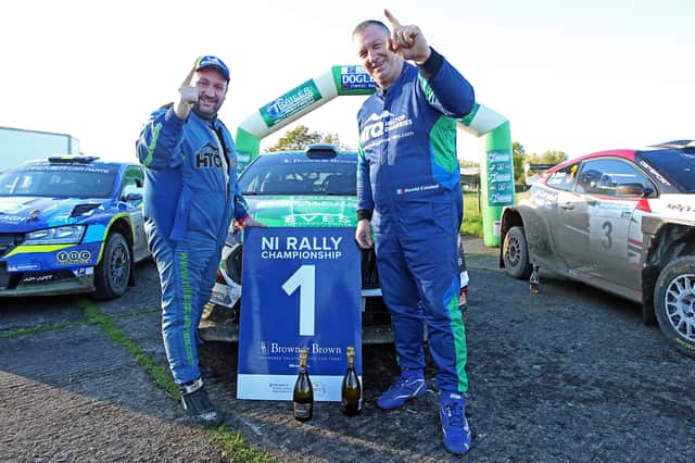 Brown & Brown Northern Ireland Forest Rally Challenge winners, David Condell and Michael Coady.