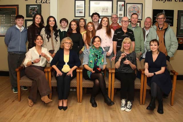 Members of the family of the late Ernie Cockburn pictured at the special function held in his honour at Omagh Royal British Legion. IB0443CD26