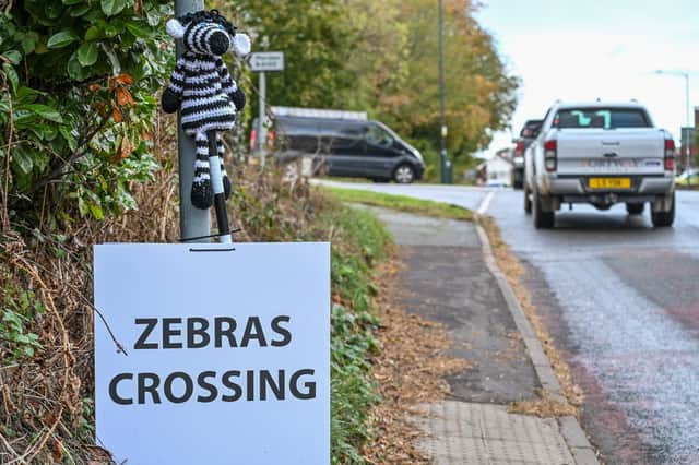 The Knit and Natter group spent four months preparing the road safety display, which appeared on October 13.