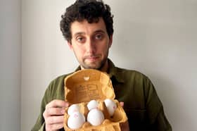 Andrew Evans discovered white eggs inside a premium Burford Brown carton bought at Sainsbury’s