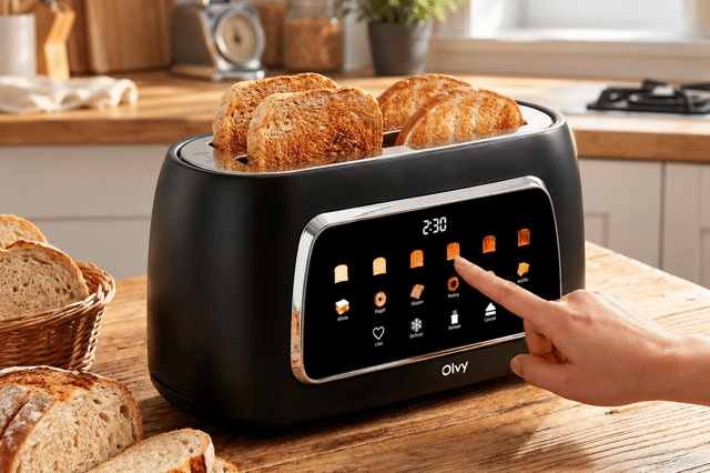The Olvy toaster is a tech-lover's perfect kitchen appliance