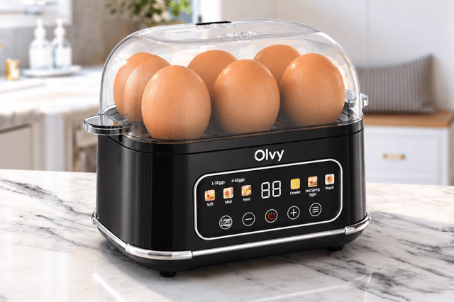 Olvy also makes a matching egg cooker - so I had to have one