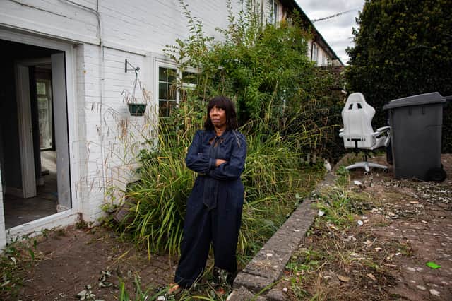 Collette McFarlane inspects her home, which she says has been 'trashed' by a tenant.