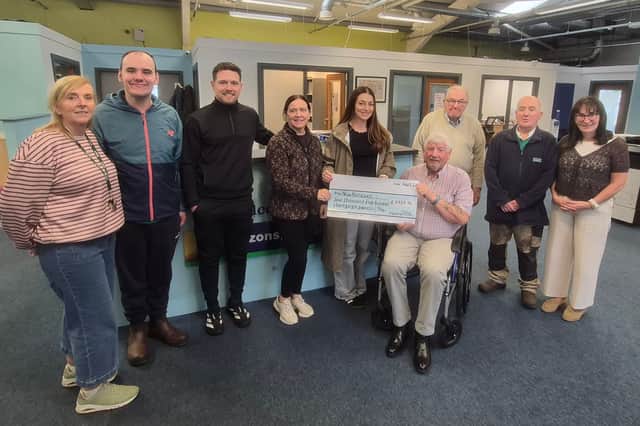 The Breslin family pictured presenting the proceeds of the 'Jog For Joe' to New Horizons Partnership.