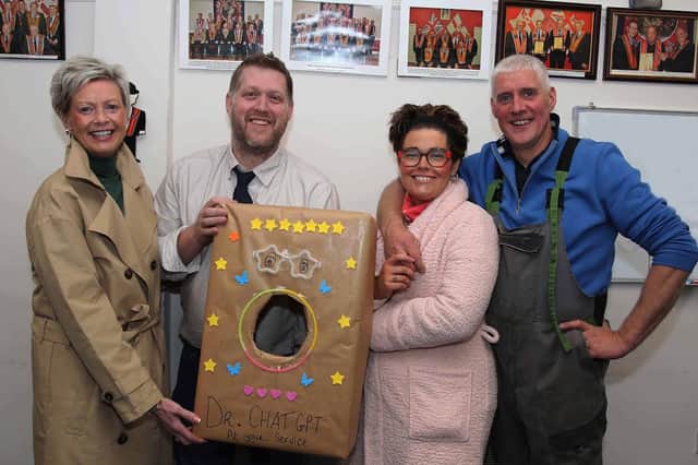 Members of Blossomhill Players who performed a short sketch at the concert, from left, Julie Wilson-McCausland, Malcolm Beattie, Charlotte Booth and Chirs Woods. IB3444CD26