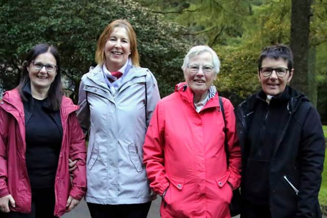 Taking part in the Gillygooley Youth and Community Development Association Gortin Glen Sponsored Walk were, from left: Jennifer O'Donnell, Zandra Walker, Pam McClelland and Diane Stevenson. IB0342CD26