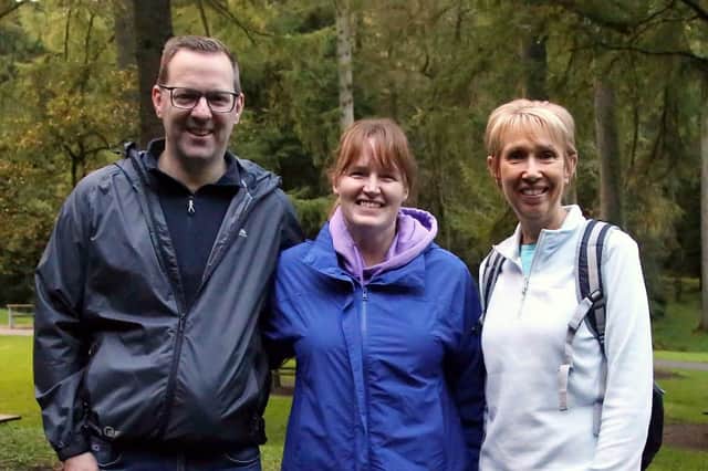 Enjoying the Gillygooley Youth and Community Development Association Gortin Glen Sponsored Walk were, from left: Raymond and Joanne Alexander and Eleanor Connor. IB0442CD26