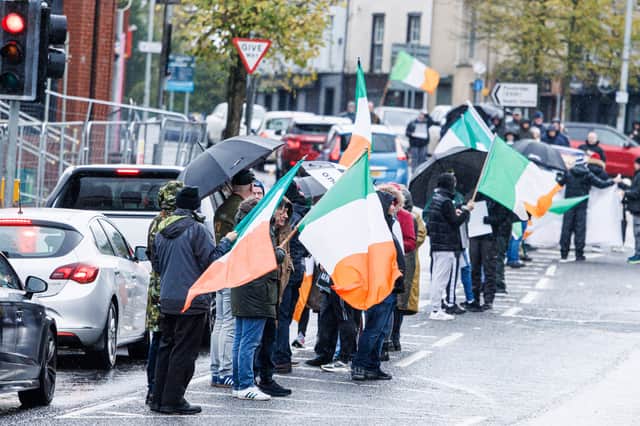 A white line demonstration was held in Strabane on Saturday.
