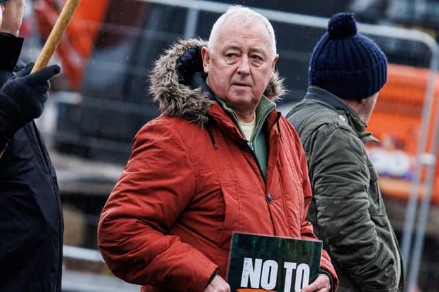 Independent councillor, Raymond Barr, attending Saturday's protest.