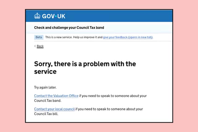 The Government’s council tax band checker crashed as households rushed to see whether they qualify for the new £100 energy payment.