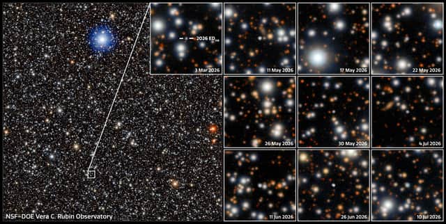 A mosaic of images captured by NSF–DOE Vera C. Rubin Observatory of the newly discovered dwarf planet candidate ED138