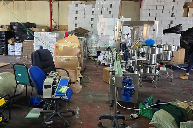 Trading Standards staff raided this illegal cosmetics factory