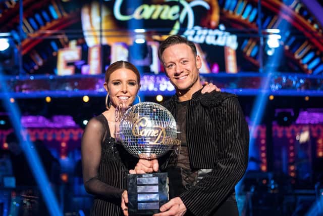 Kevin Clifton with now girlfriend Stacey Dooley. The couple won the Glitterball trophy in Strictly Come Dancing in 2018.