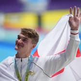 SAME AGAIN? England's James Wilby with his gold medal for winning the Men's 100m Breaststroke Final at Sandwell Aquatics Centre in Birmingham. Picture: Tim Goode/PA