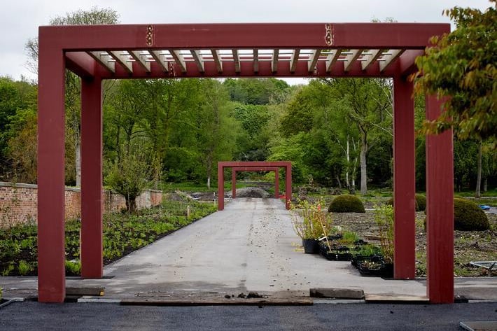 Garden development  -  Metal Pergolas in the Worsley Garden