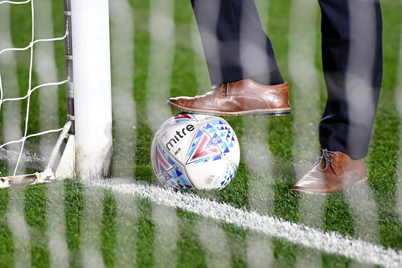 Match officials test the goal line technology prior to kick off at Elland Road.
