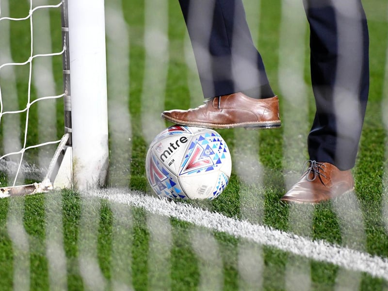 Match officials test the goal line technology prior to kick off at Elland Road.