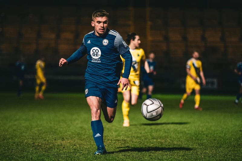 Hull loanee Billy Chadwick in action against Altrincham at The Shay. Chadwick enjoyed a successful first loan spell before returning for a second spell which proved less fruitful goals-wise. Photo: Marcus Branston