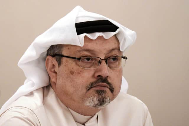 Saudi journalist Jamal Khashoggi attends a press conference in the Bahraini capital Manama. Picture: Mohammed Al-Shaikh//AFP/Getty Images