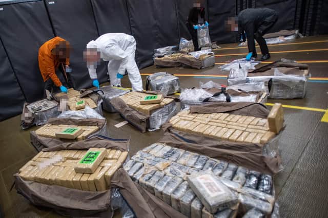 Forensic teams examine the 780kg of cocaine found in Northampton's biggest ever Class A drugs haul