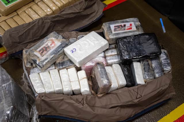 Police found cocaine worth £78million stuffed into 18 bags