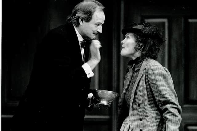 Peter Bowles & Fiona Fullerton in Pygmalion at CFT in 1994 (Photo: John Timbers) 