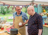 Jürgen from Brighton pictured with Matt Lucas on the set of The Great British Bake Off