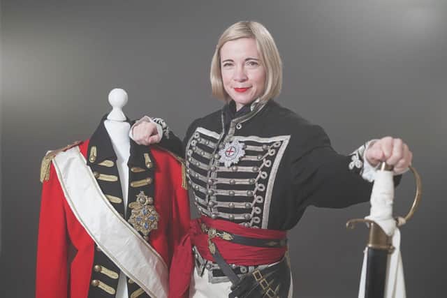 Lucy Worsley dressed as George IV