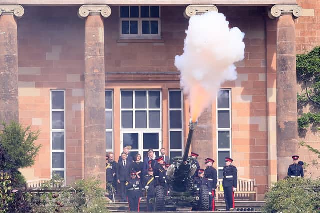 Gun salute at Hillsborough Castle